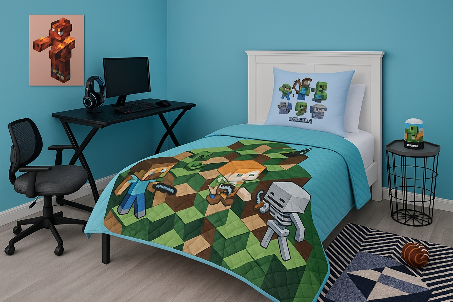 Read more about the article Minecraft Bedroom Decor: Epic Nether Adventure Room for Young Explorers