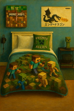 Minecraft Bedroom Decor: Ender Dragon & Creeper Vibes for Young Gamers 3 1207679927